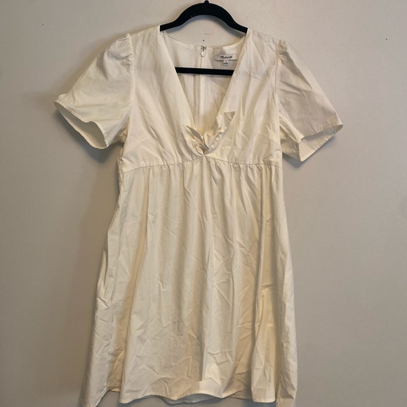 NWT Madewell Tie-front mini Dress white - Picture 3 of 6